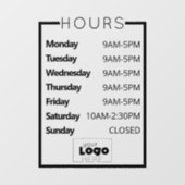 Schaufenster für moderne Geschäftszeiten Fensteraufkleber (Blatt)