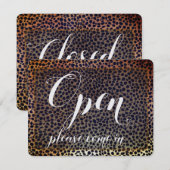 Schaufenster-Leopard-Hängeschild Öffnen und Schlie (Vorne/Hinten)