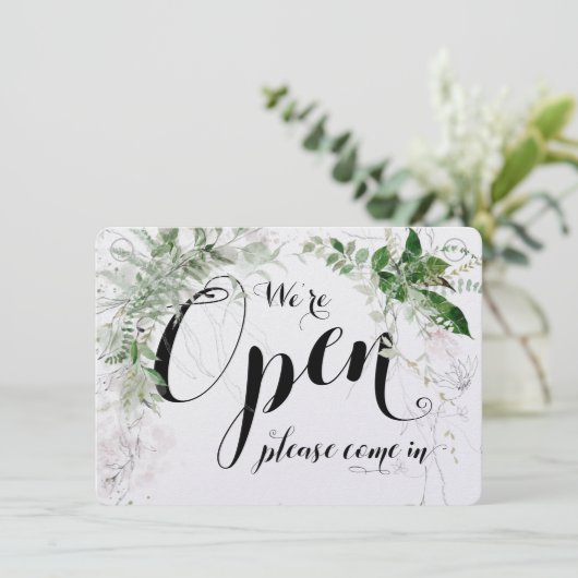 Schaufenster weiche Grüne Open Closed Sign (Stehend Vorderseite)