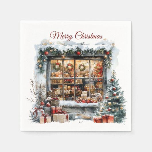 Schaufenster Weihnachtsgeschäft Serviette (Vorderseite)