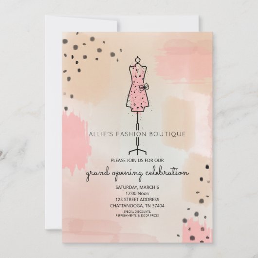 Schaufensterformular Rosa Einladung (Vorderseite)