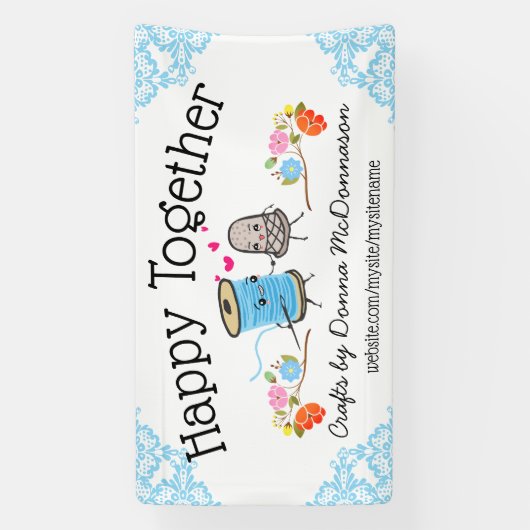 Schaukabine mit Nähnadel Banner (Vertikal)