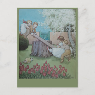Schaukel Margery Daw Kinderreim Postkarte