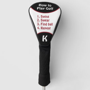 Schaukel, Swear, Ball finden, Monogramm wiederhole Golf Headcover