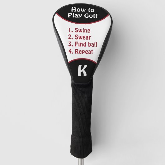 Schaukel, Swear, Ball finden, Monogramm wiederhole Golf Headcover (Vorderseite)