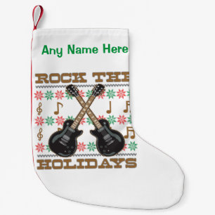 Schaukeln Sie die Feiertags-Gitarren-hässliche Kleiner Weihnachtsstrumpf