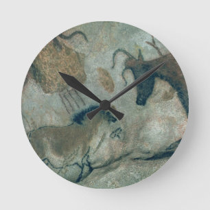 Schaukeln Sie die Malerei, die ein Pferd und eine Runde Wanduhr