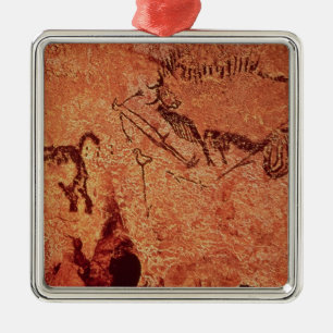 Schaukeln Sie Malerei einer Jagdszene, c.17000 BC Ornament Aus Metall
