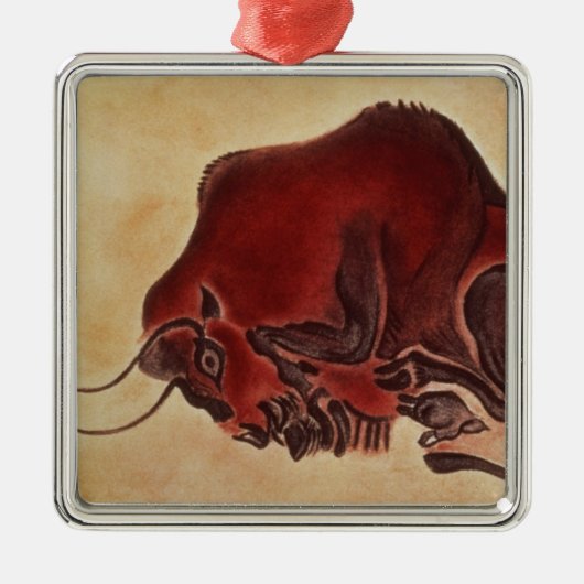 Schaukeln Sie Malerei eines Bisons, spätes Silbernes Ornament (Vorne)