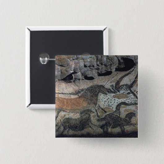 Schaukeln Sie Malerei eines Stiers und der Pferde, Button (Vorne & Hinten)