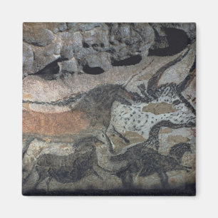 Schaukeln Sie Malerei eines Stiers und der Pferde, Magnet