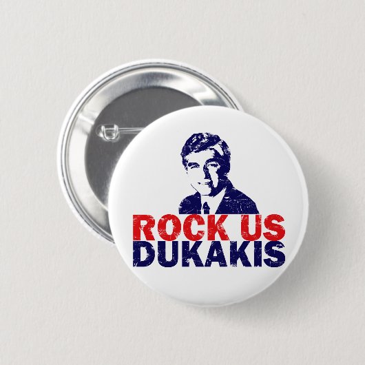 Schaukeln Sie uns Dukakis Button (Vorne & Hinten)
