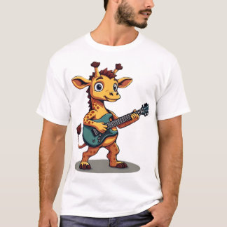 Schaukelnde Giraffe mit Gitarre Classic T-Shirt