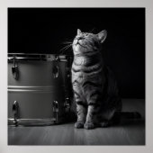 Schaukelnde Katze Poster Coole schwarze Katze Rock (Vorne)