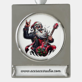 SCHAUKELNDER WEIHNACHTSMANN-Banner-Schmuck Banner-Ornament Silber