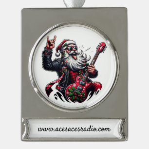 SCHAUKELNDER WEIHNACHTSMANN-Banner-Schmuck Banner-Ornament Silber