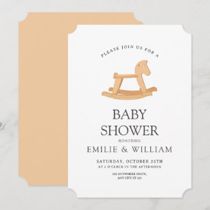 Schaukelpferd Baby Shower Geschlechtsneutral Minim Einladung