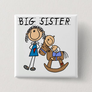 Schaukelpferd Big Sister T-Shirts und Geschenke Button