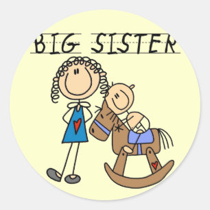 Schaukelpferd Big Sister T-Shirts und Geschenke Runder Aufkleber