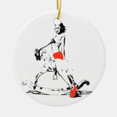 SCHAUKELPFERD-MÄDCHEN! KERAMIKORNAMENT (Vorne)