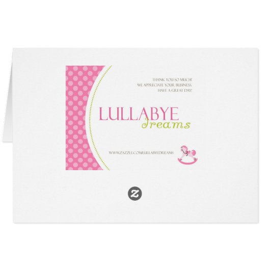 Schaukelpferd-Mädchen-Tabellen-Karte 3 (Rückseite Horizontal)