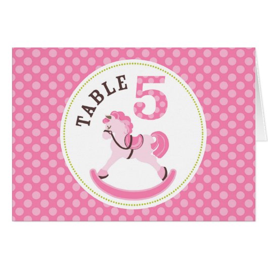 Schaukelpferd-Mädchen-Tabellen-Karte 5 (Vorderseite (Horizontal))