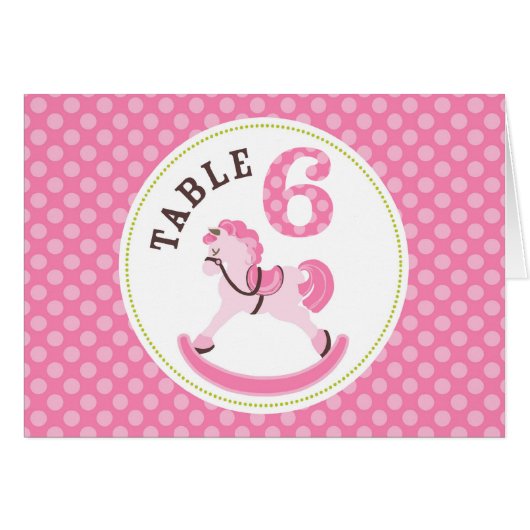 Schaukelpferd-Mädchen-Tabellen-Karte 6 (Vorderseite (Horizontal))