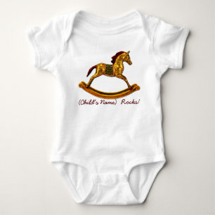 Schaukelpferd-Ruhm (Personalisierter Baby-Roamer) Baby Strampler