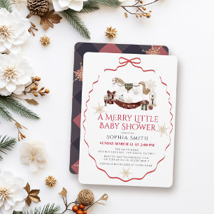 Schaukelpferd-Weihnachten Frohe kleine Baby-Party Einladung