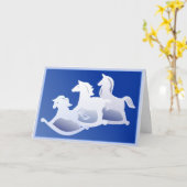 Schaukelpferdtrio Karte (Gelbe Blume)