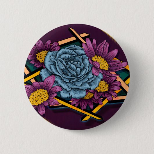 Schaukelrose-Knopf Button (Vorderseite)