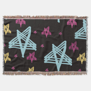 Schaukelsterne Pink Blau Schwarz  Decke