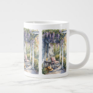 Schaukelstuhl-Szene auf der Wisteria-Veranda Jumbo-Tasse