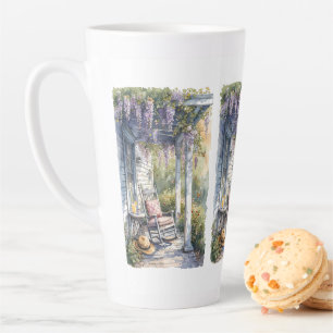 Schaukelstuhl-Szene auf der Wisteria-Veranda Milchtasse