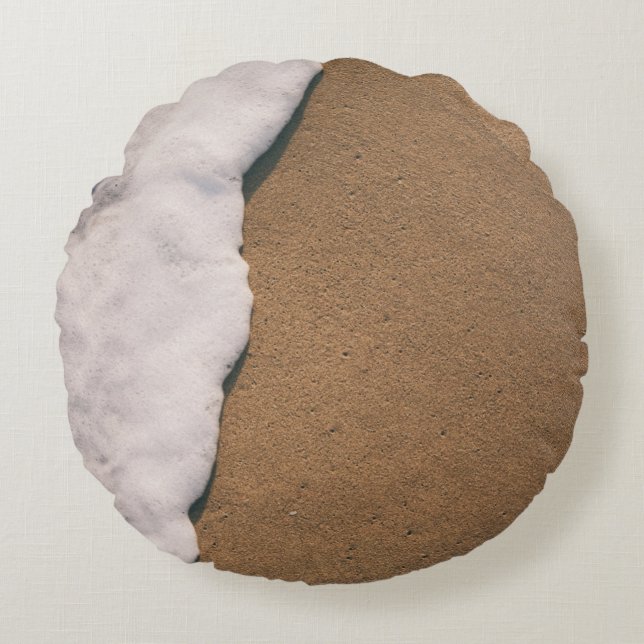 Schaum auf Sand Rundes Kissen (Vorderseite)
