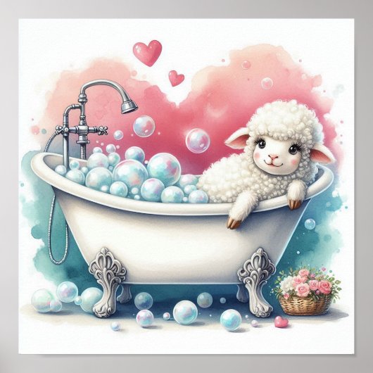 Schaumbad Schafe Poster (Vorne)