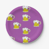 Schaumbecher auf lila pappteller (Vorderseite)