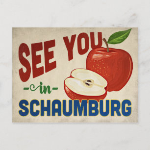 Schaumburg Illinois Apple - Vintage Travel Postkarte