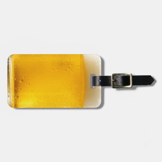 Schäumende Bier-Tasse Gepäckanhänger (Vorderseite horizontal)