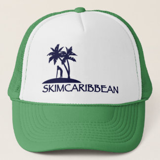 Schäumender Hut des Skimcaribbean Palmen-Logos Truckerkappe