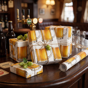 Schäumender kalter Bierkrug Trinker Geschenkpapier