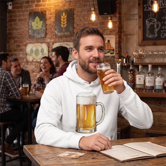 Schäumender kalter Bierkrug Trinker Hoodie