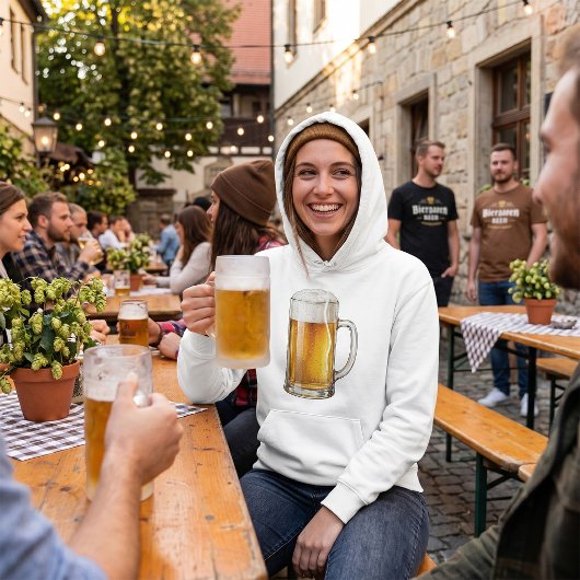 Schäumender kalter Bierkrug Trinker Hoodie