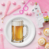 Schäumender kalter Bierkrug Trinker Pappteller (Party)
