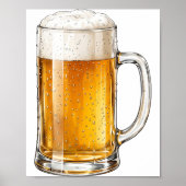 Schäumender kalter Bierkrug Trinker Poster (Vorne)