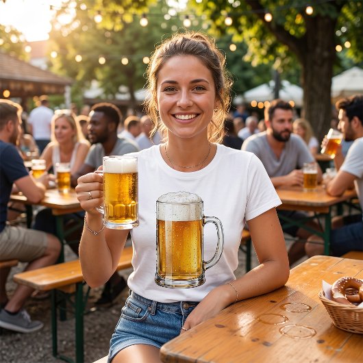 Schäumender kalter Bierkrug Trinker T-Shirt
