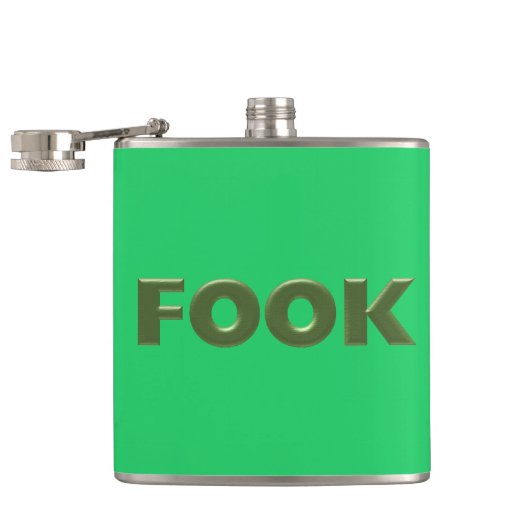 Schaumgrün umhüllter Kolben Flachmann (Geöffnet)