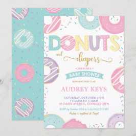 Schaumgummiring-und Windel-Baby-Duschen-Krapfen Einladung