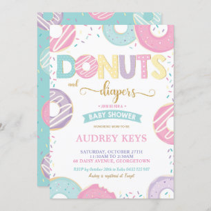 Schaumgummiring-und Windel-Baby-Duschen-Krapfen Einladung