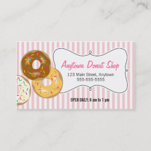 Schaumgummiringe mit besprüht, Donut-Shop Visitenkarte